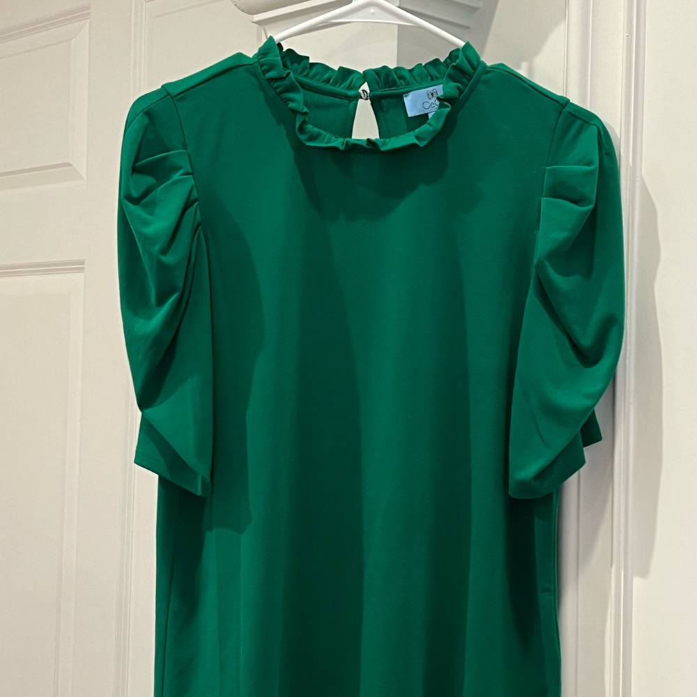 Ruched, puff sleeve CeCe blouse